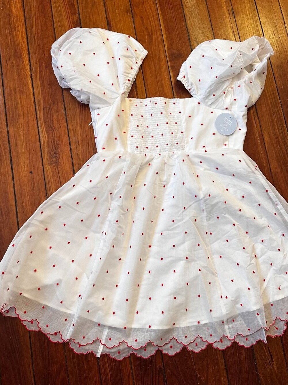 NWT Hill House Matilda Mini Dress Cherry Organza Dot - Picture 8 of 8
